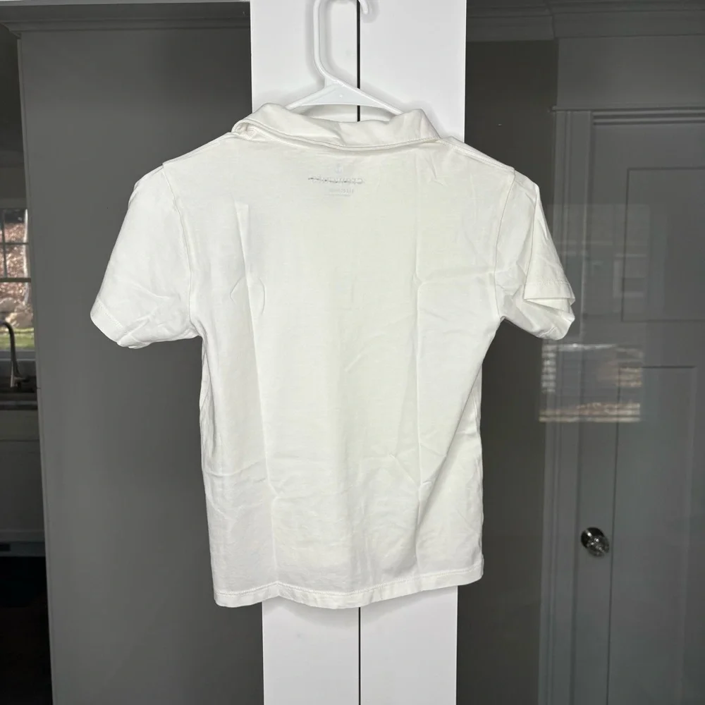 NWT J. Crew Kids' New Short-sleeve Garment-dyed Polo Shirt White